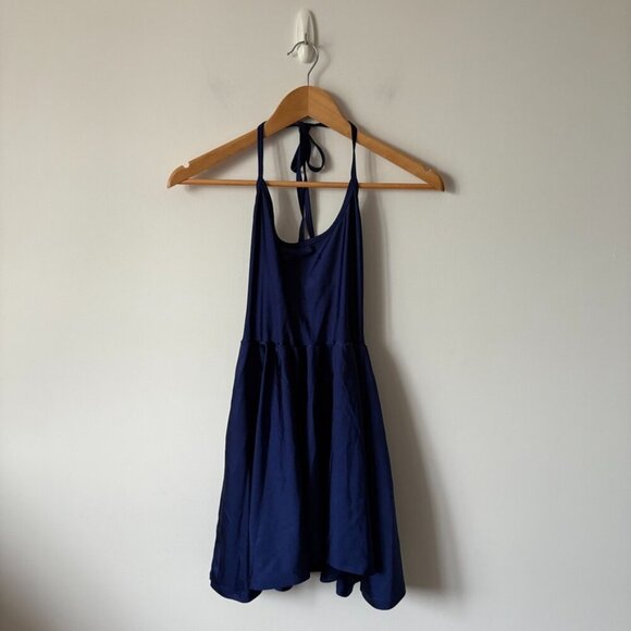 American Apparel Tricot Stretch Skater Dress Royal Blue Size Medium - Picture 7 of 11
